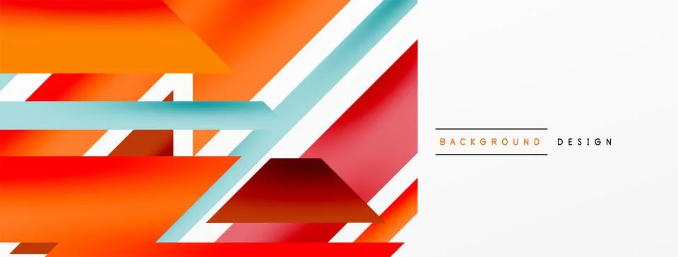 Minimal geometric abstract background. Dynamic 3d lines composition. Trendy イラスト素材