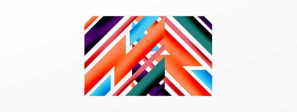 Minimal geometric abstract background. Dynamic 3d lines composition. Trendy Illustrazione stock