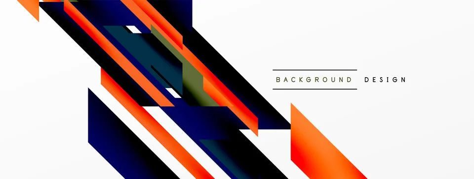 Minimal geometric abstract background. Dynamic 3d lines composition. Trendy Stock Illustration