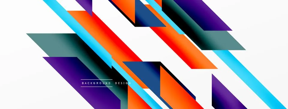 Minimal geometric abstract background. Dynamic 3d lines composition. Trendy Stock Illustration