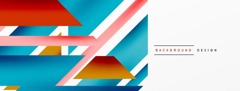 Minimal geometric abstract background. Dynamic 3d lines composition. Trendy Illustrazione stock