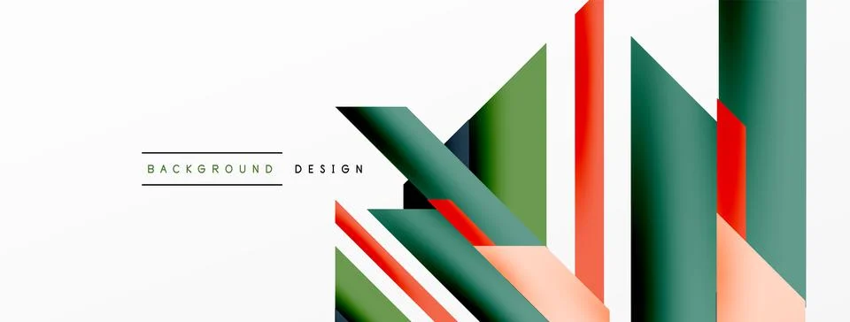 Minimal geometric abstract background. Dynamic 3d lines composition. Trendy 스톡 일러스트