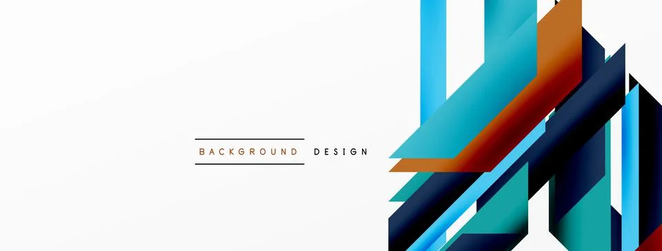 Minimal geometric abstract background. Dynamic 3d lines composition. Trendy Stock Illustration