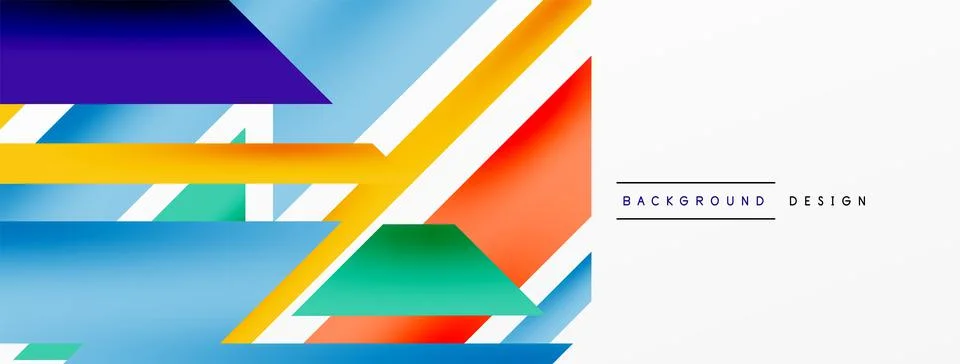 Minimal geometric abstract background. Dynamic 3d lines composition. Trendy Illustrazione stock