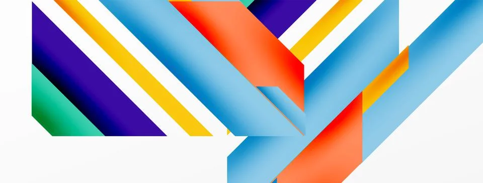 Minimal geometric abstract background. Dynamic 3d lines composition. Trendy 스톡 일러스트