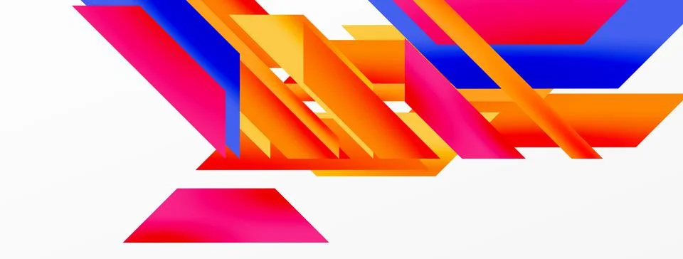 Minimal geometric abstract background. Dynamic 3d lines composition. Trendy 스톡 일러스트