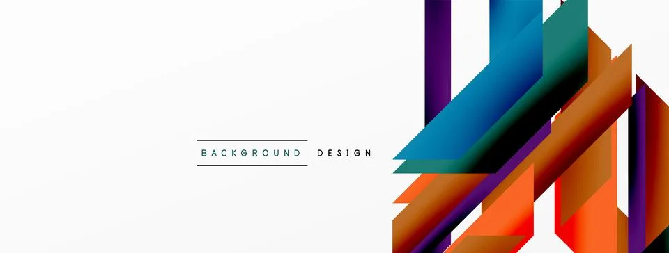 Minimal geometric abstract background. Dynamic 3d lines composition. Trendy Stock Illustration