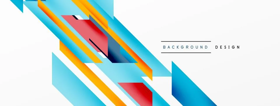 Minimal geometric abstract background. Dynamic 3d lines composition. Trendy Stock Illustration