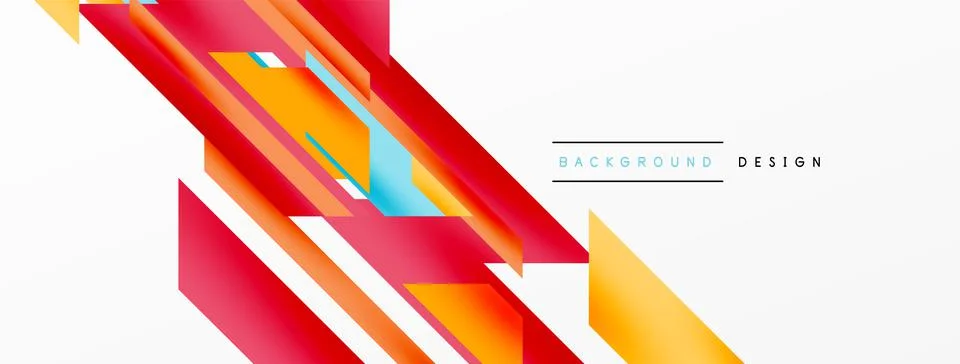 Minimal geometric abstract background. Dynamic 3d lines composition. Trendy Stock Illustration
