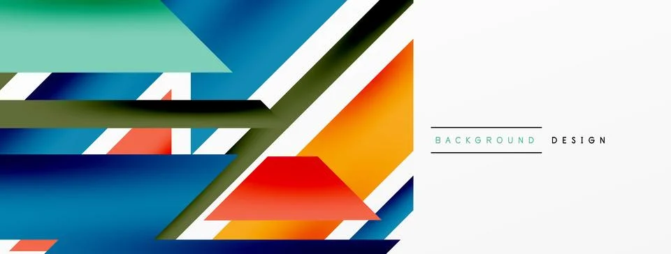 Minimal geometric abstract background. Dynamic 3d lines composition. Trendy 스톡 일러스트