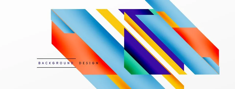 Minimal geometric abstract background. Dynamic 3d lines composition. Trendy イラスト素材
