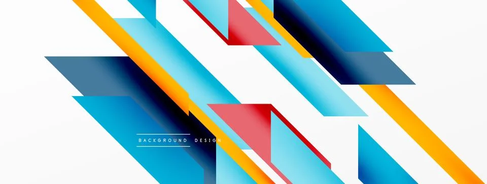 Minimal geometric abstract background. Dynamic 3d lines composition. Trendy イラスト素材