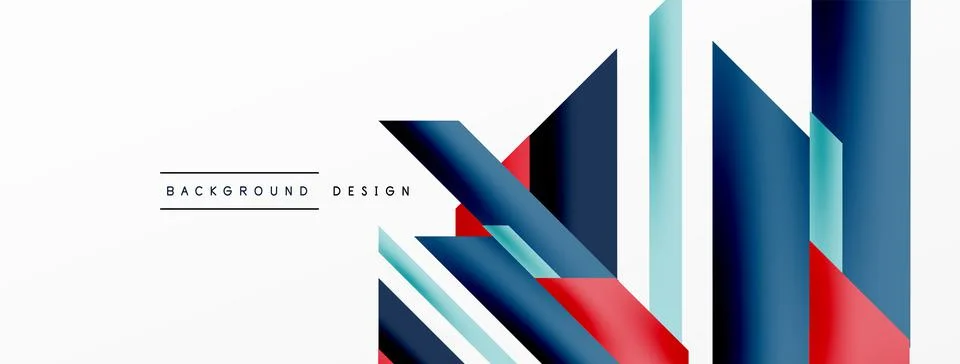 Minimal geometric abstract background. Dynamic 3d lines composition. Trendy 스톡 일러스트