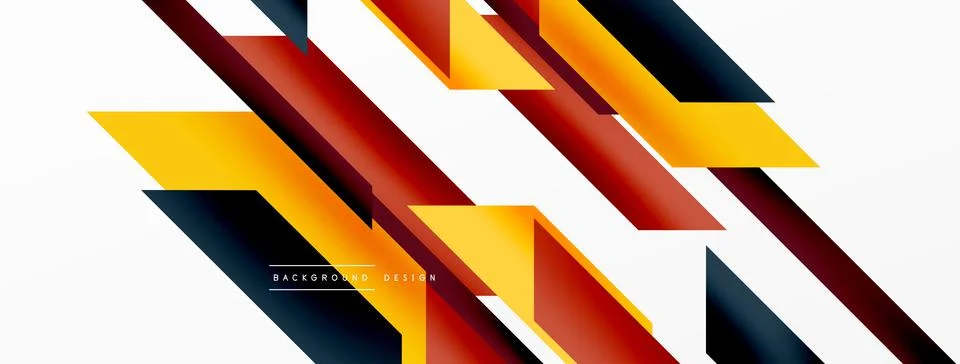 Minimal geometric abstract background. Dynamic 3d lines composition. Trendy Stock Illustration
