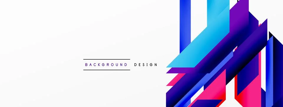 Minimal geometric abstract background. Dynamic 3d lines composition. Trendy 스톡 일러스트