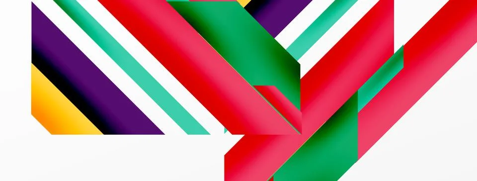 Minimal geometric abstract background. Dynamic 3d lines composition. Trendy Illustrazione stock
