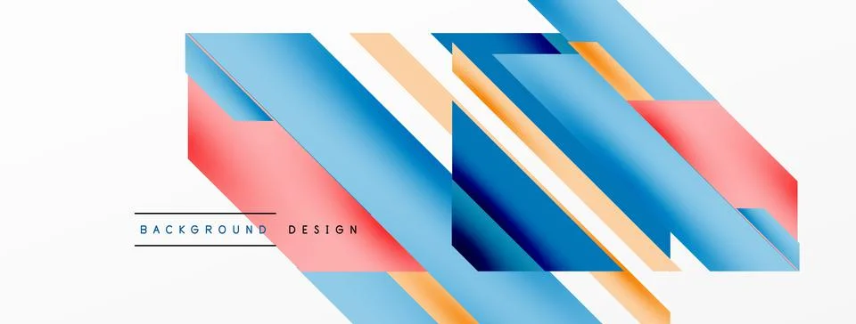 Minimal geometric abstract background. Dynamic 3d lines composition. Trendy 스톡 일러스트