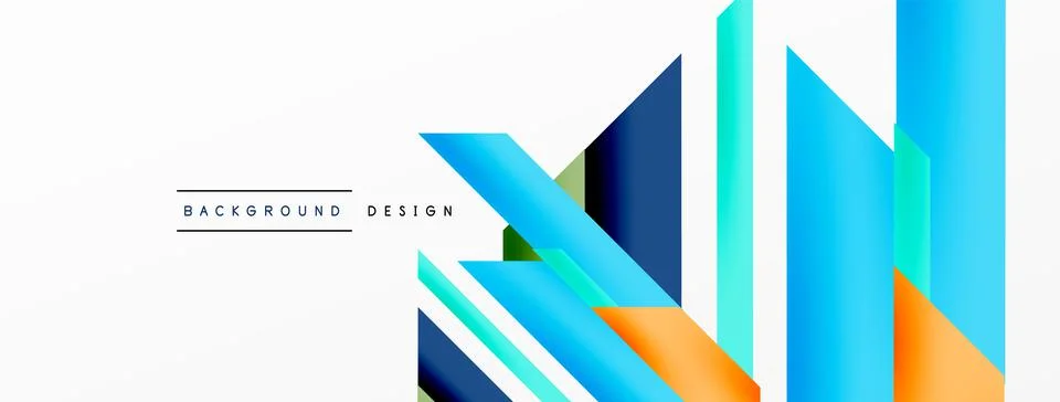 Minimal geometric abstract background. Dynamic 3d lines composition. Trendy Illustrazione stock