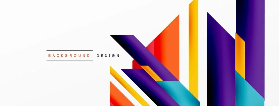 Minimal geometric abstract background. Dynamic 3d lines composition. Trendy 스톡 일러스트