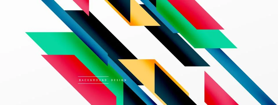 Minimal geometric abstract background. Dynamic 3d lines composition. Trendy Illustrazione stock