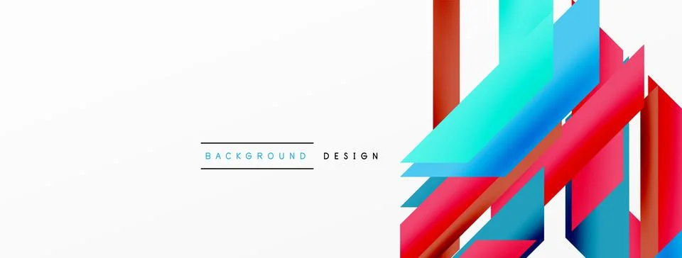 Minimal geometric abstract background. Dynamic 3d lines composition. Trendy Stock Illustration