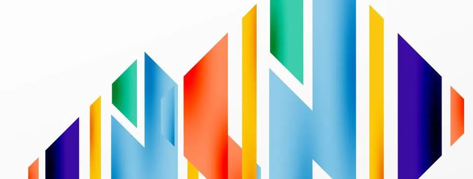 Minimal geometric abstract background. Dynamic 3d lines composition. Trendy 스톡 일러스트