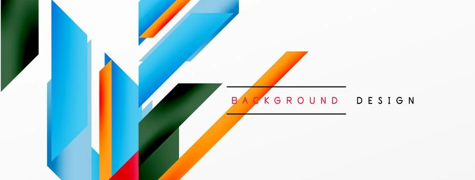 Minimal geometric abstract background. Dynamic 3d lines composition. Trendy Stock Illustration