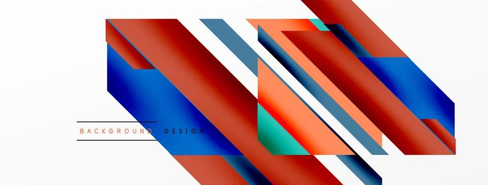 Minimal geometric abstract background. Dynamic 3d lines composition. Trendy Illustrazione stock