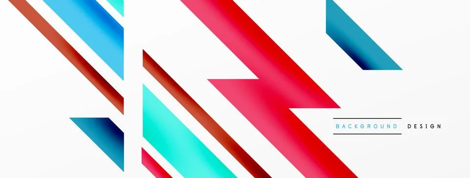 Minimal geometric abstract background. Dynamic 3d lines composition. Trendy Stock Illustration