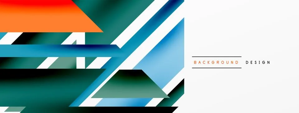 Minimal geometric abstract background. Dynamic 3d lines composition. Trendy イラスト素材