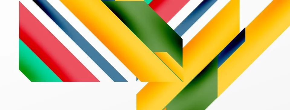 Minimal geometric abstract background. Dynamic 3d lines composition. Trendy 스톡 일러스트