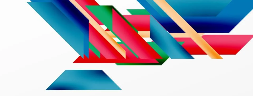 Minimal geometric abstract background. Dynamic 3d lines composition. Trendy Stock Illustration
