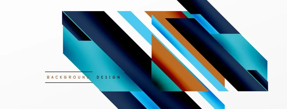Minimal geometric abstract background. Dynamic 3d lines composition. Trendy イラスト素材