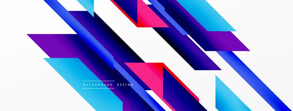 Minimal geometric abstract background. Dynamic 3d lines composition. Trendy 스톡 일러스트