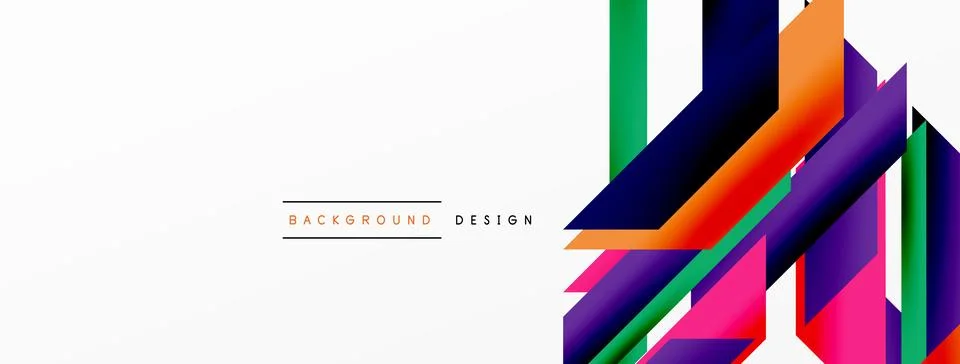 Minimal geometric abstract background. Dynamic 3d lines composition. Trendy Stock Illustration