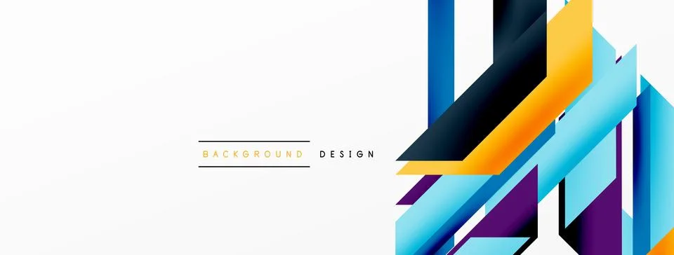Minimal geometric abstract background. Dynamic 3d lines composition. Trendy イラスト素材