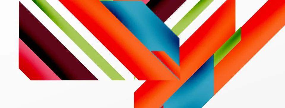 Minimal geometric abstract background. Dynamic 3d lines composition. Trendy Stock Illustration