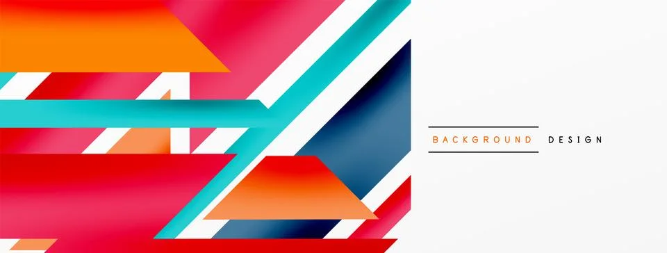Minimal geometric abstract background. Dynamic 3d lines composition. Trendy Illustrazione stock