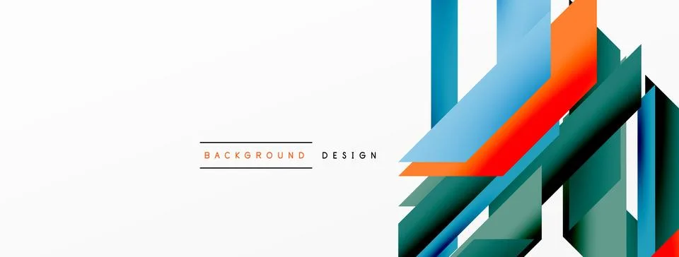 Minimal geometric abstract background. Dynamic 3d lines composition. Trendy Stock Illustration