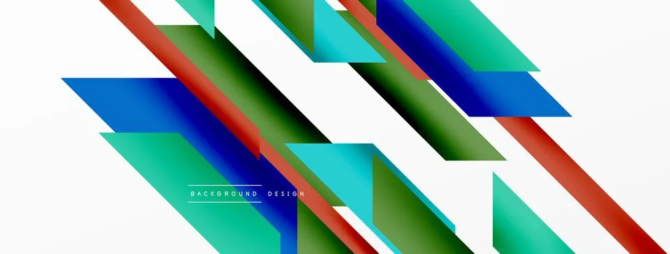 Minimal geometric abstract background. Dynamic 3d lines composition. Trendy Illustrazione stock