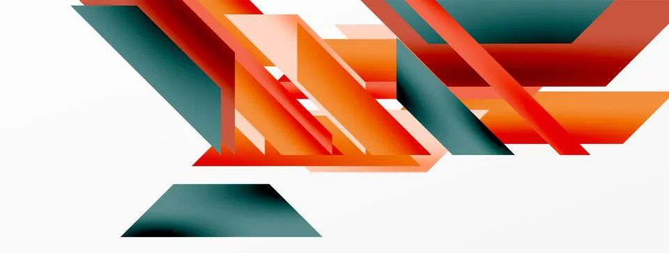 Minimal geometric abstract background. Dynamic 3d lines composition. Trendy イラスト素材