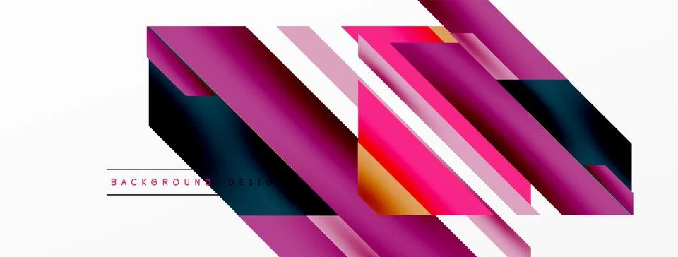 Minimal geometric abstract background. Dynamic 3d lines composition. Trendy Stock Illustration