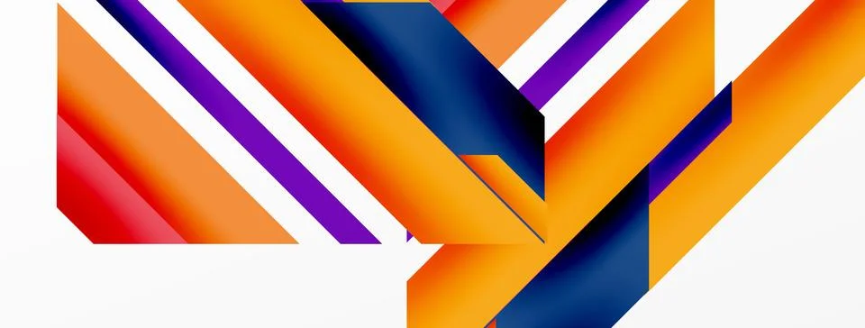 Minimal geometric abstract background. Dynamic 3d lines composition. Trendy Stock Illustration