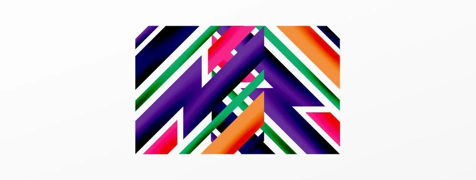 Minimal geometric abstract background. Dynamic 3d lines composition. Trendy イラスト素材