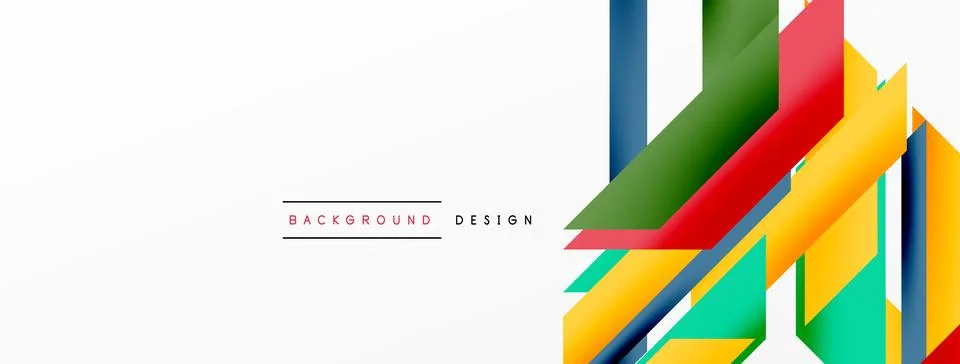 Minimal geometric abstract background. Dynamic 3d lines composition. Trendy Stock Illustration