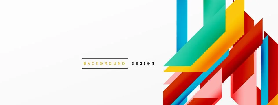 Minimal geometric abstract background. Dynamic 3d lines composition. Trendy イラスト素材