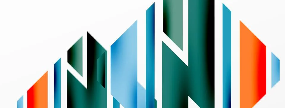Minimal geometric abstract background. Dynamic 3d lines composition. Trendy イラスト素材