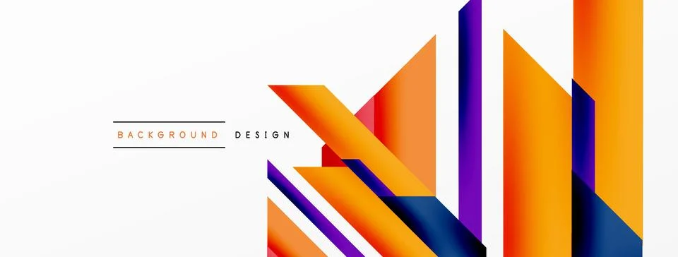 Minimal geometric abstract background. Dynamic 3d lines composition. Trendy Stock Illustration