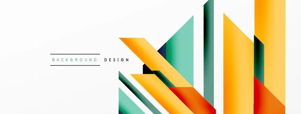 Minimal geometric abstract background. Dynamic 3d lines composition. Trendy Stock Illustration