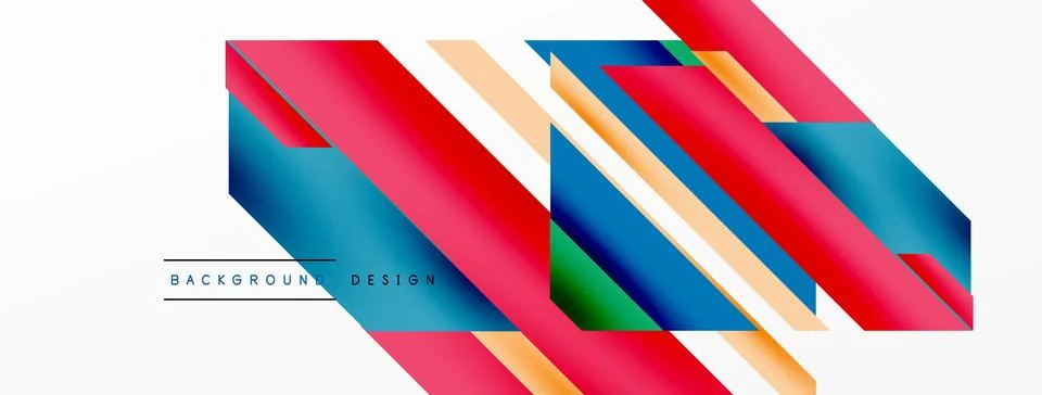 Minimal geometric abstract background. Dynamic 3d lines composition. Trendy イラスト素材
